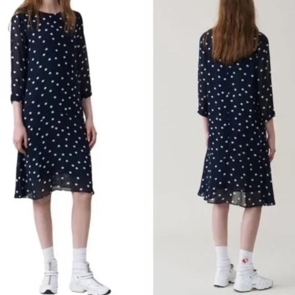 Ganni midi polka dot dress NWOT size EU36/Small/US4 - Picture 1 of 7